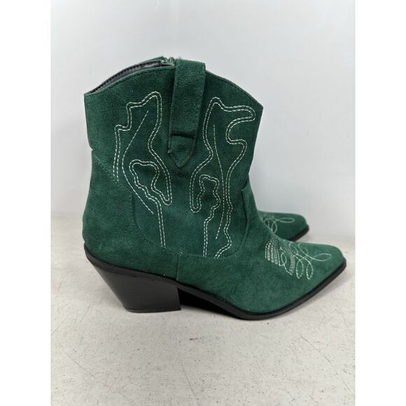 Women’s So Me Faux Suede Boot Green Size 11 New - Picture 3 of 6
